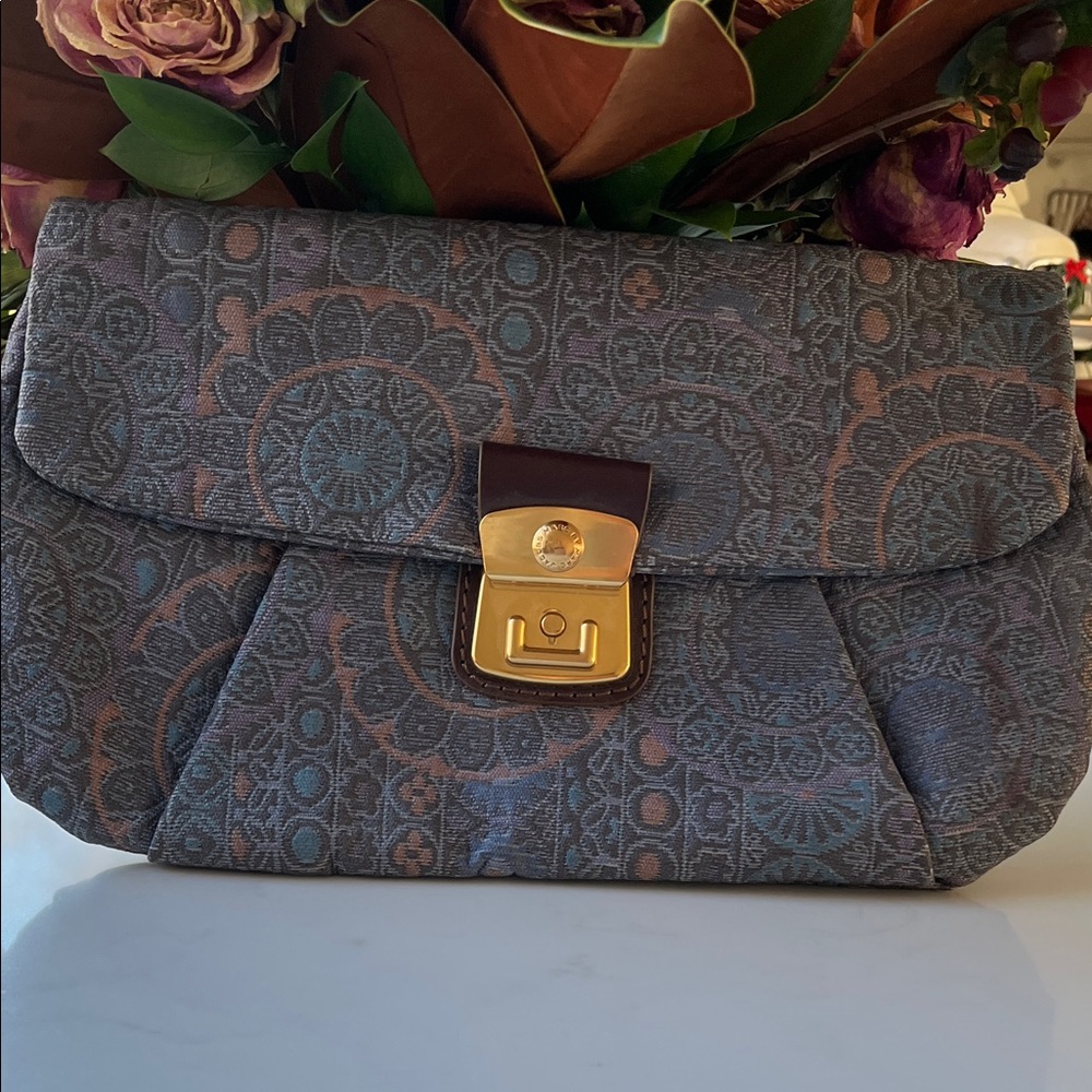 Marc Jacobs Gray and Brown Patterned Clutch